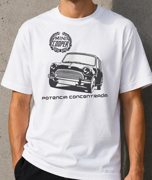 Camiseta Mini Cooper – Potencia Concentrada (blanca)