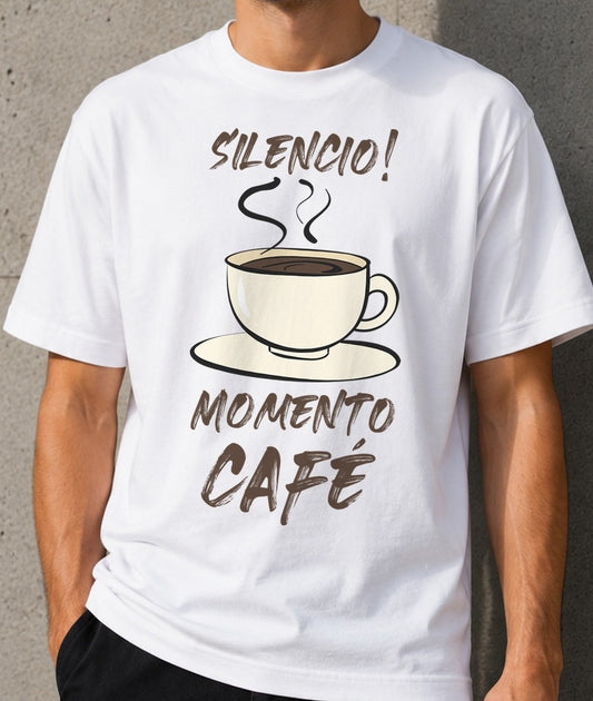 Camiseta Momento Café – Regalo para adictos al café (blanca)