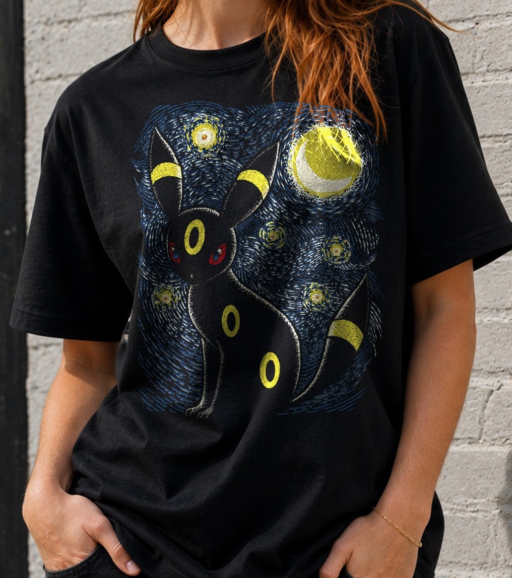 Camiseta Moonlight Night - halftoned – Umbreon de Pokémon (negra)