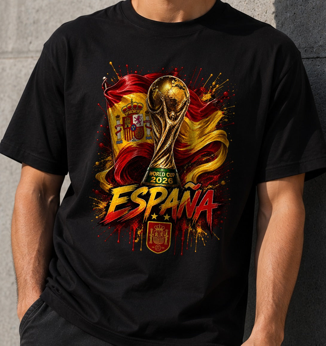 Camiseta Mundial 2026 – España (negra)