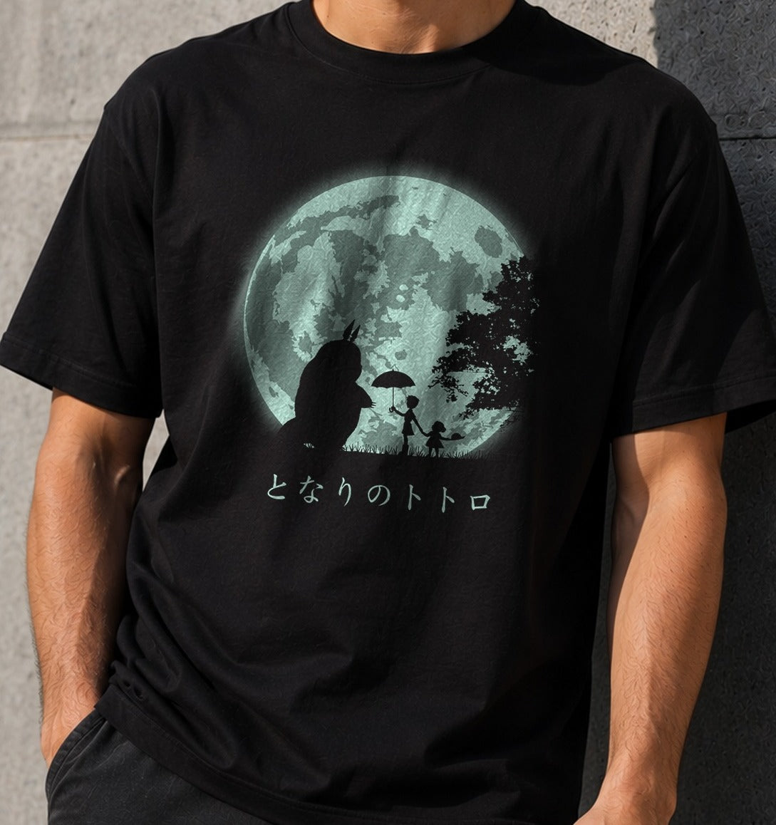 Camiseta My neighbor and friend – Totoro de Studio Ghibli (negra)