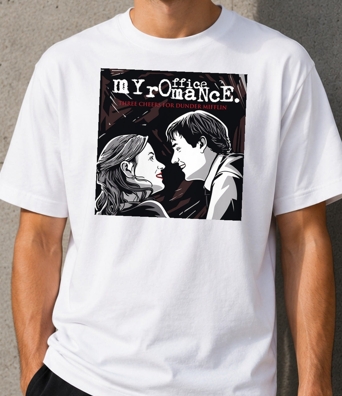 Camiseta My Office Romance – Parodia Emo de Serie de Oficina (blanca)