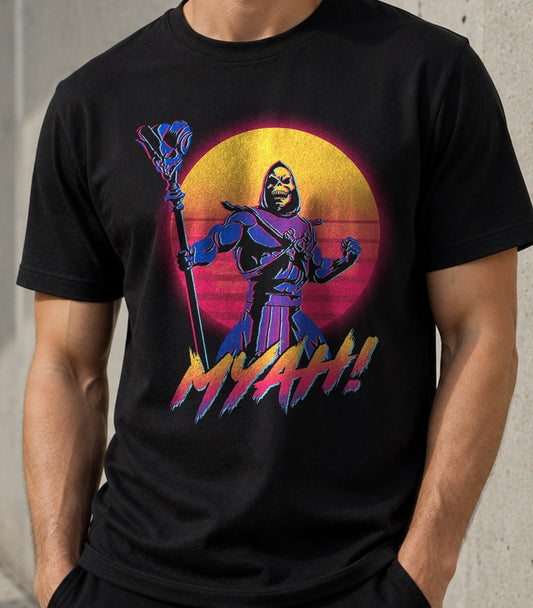 Camiseta Myah! – Skeletor de He-Man (negra)