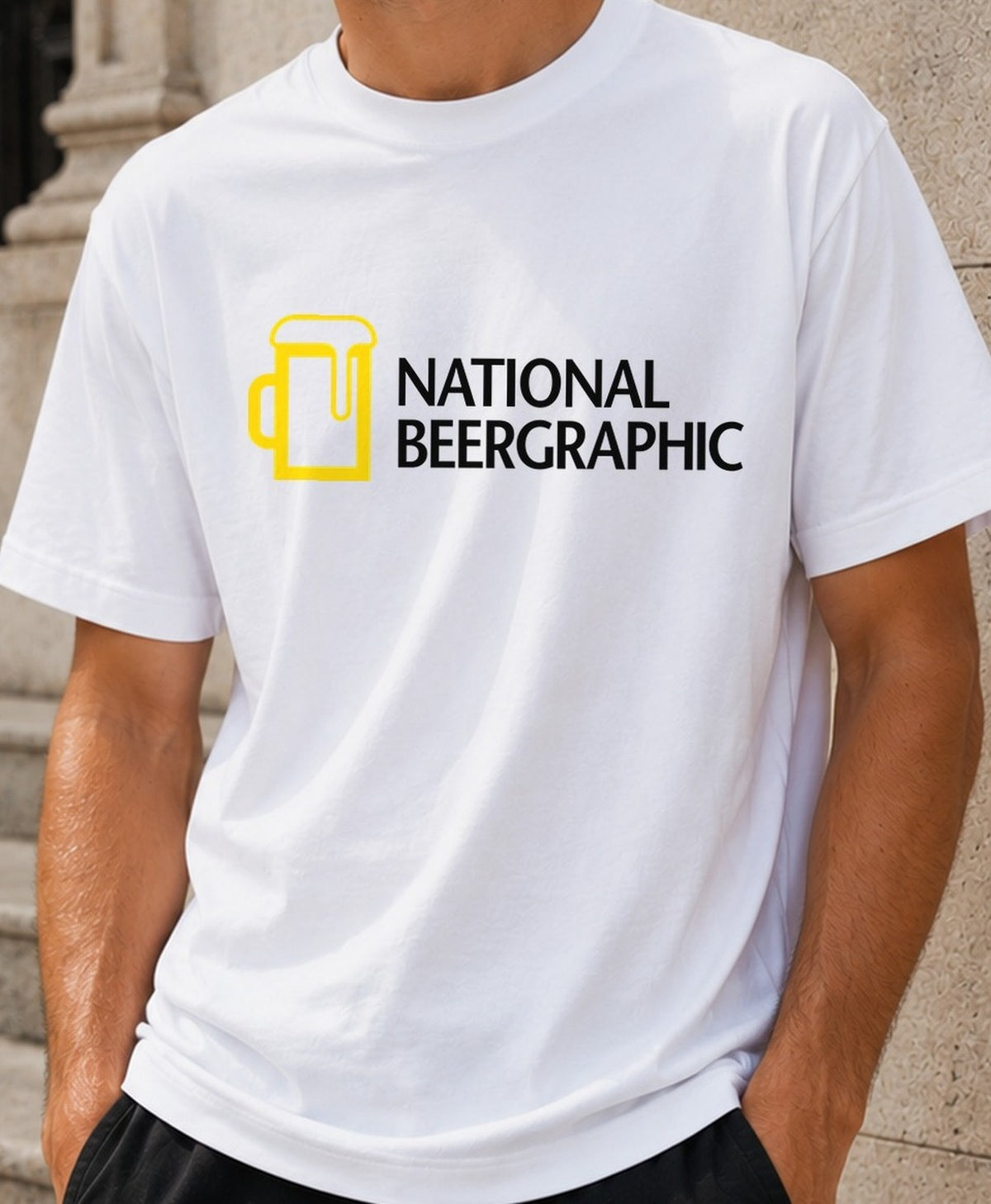 Camiseta National Beergraphic – Regalo para amantes de la cerveza (blanca)
