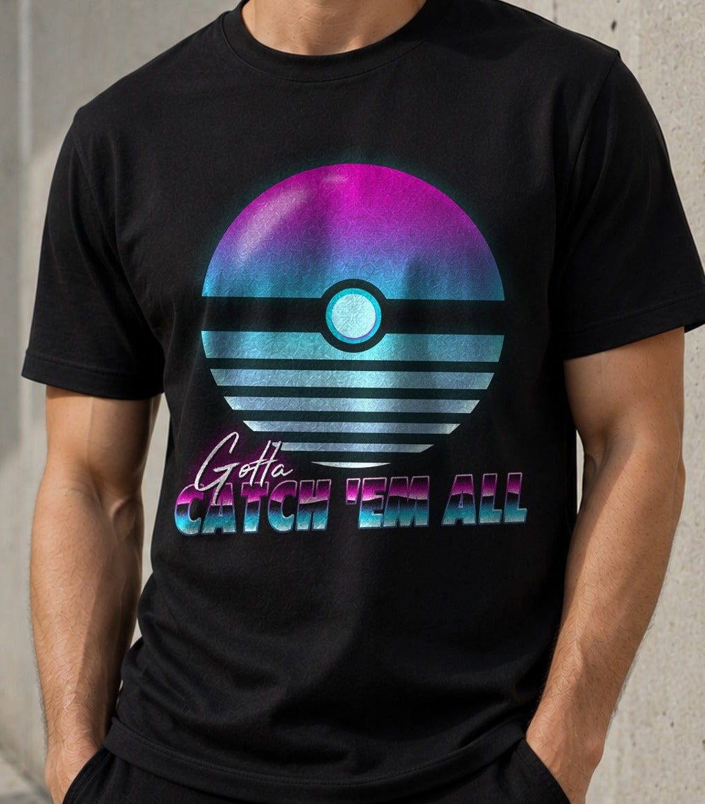 Camiseta Neon Ball – Pokémon (negra)