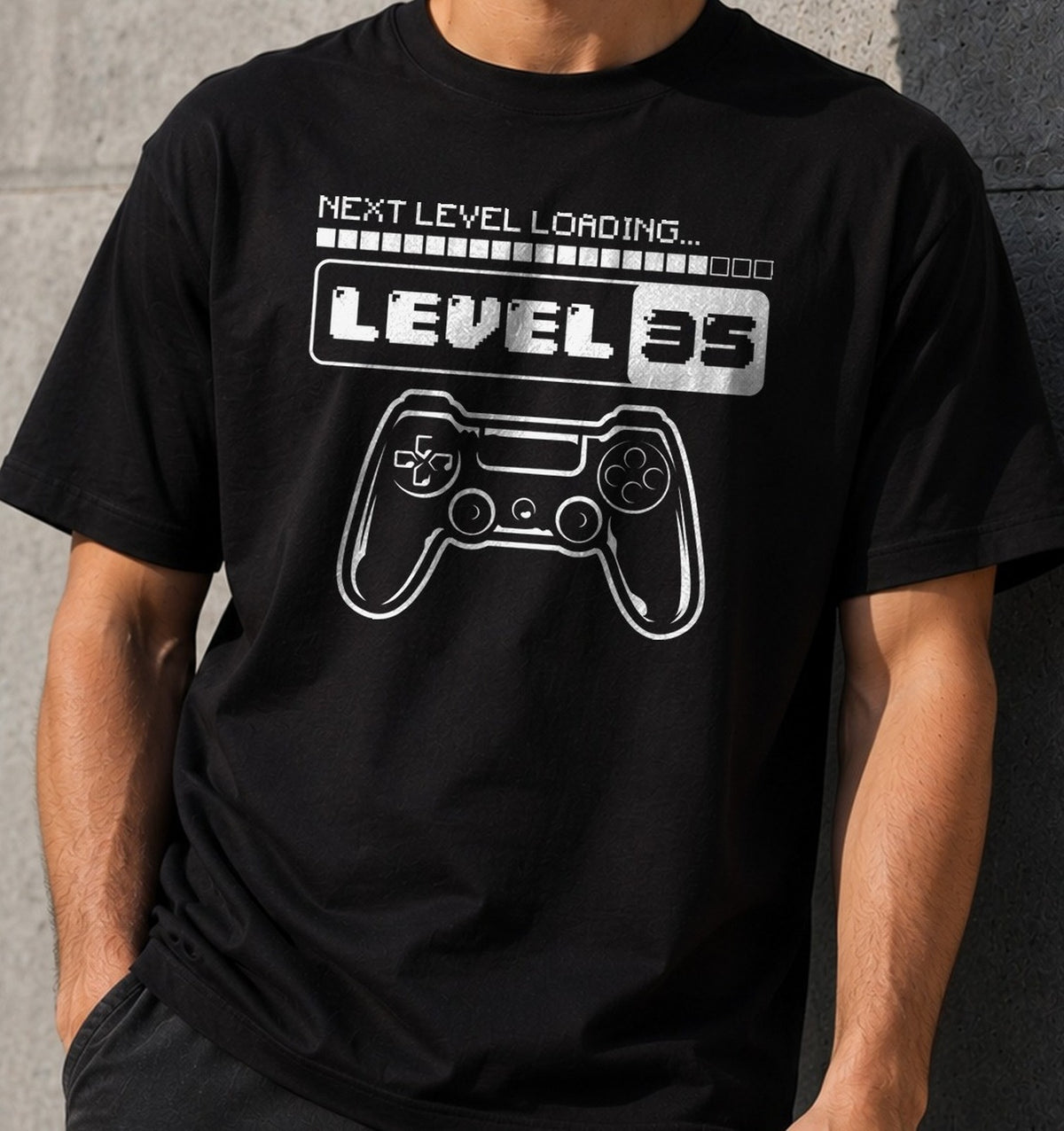 Camiseta Next Level 35 – Regalo de cumpleaños para gamers (negra)