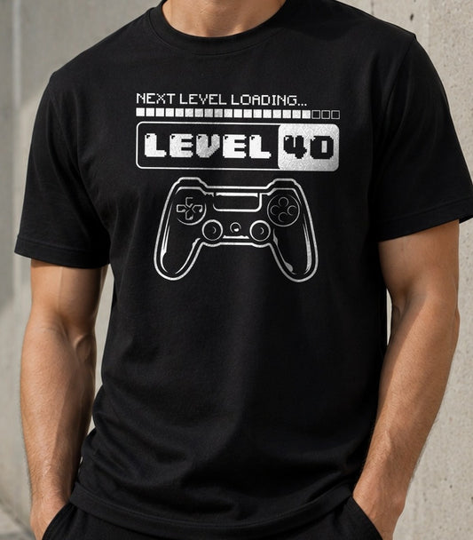 Camiseta Next Level 40 – Regalo Cumpleaños Gamer (negra)