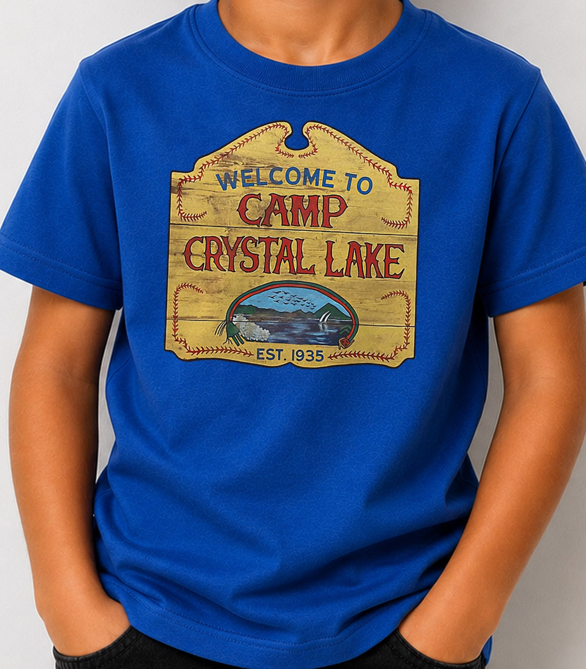 Camiseta niño Camp Crystal Lake (azul)