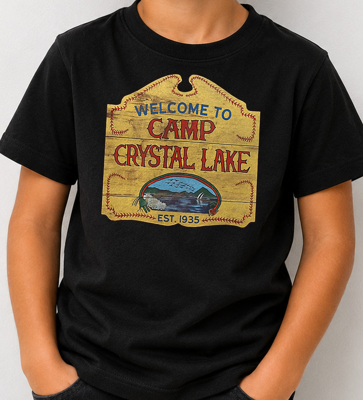 Camiseta niño Camp Crystal Lake (negra)