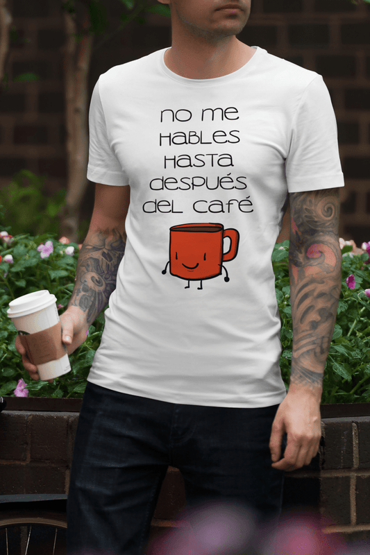 Camiseta No me hables hasta después del café - El Cajón Friki