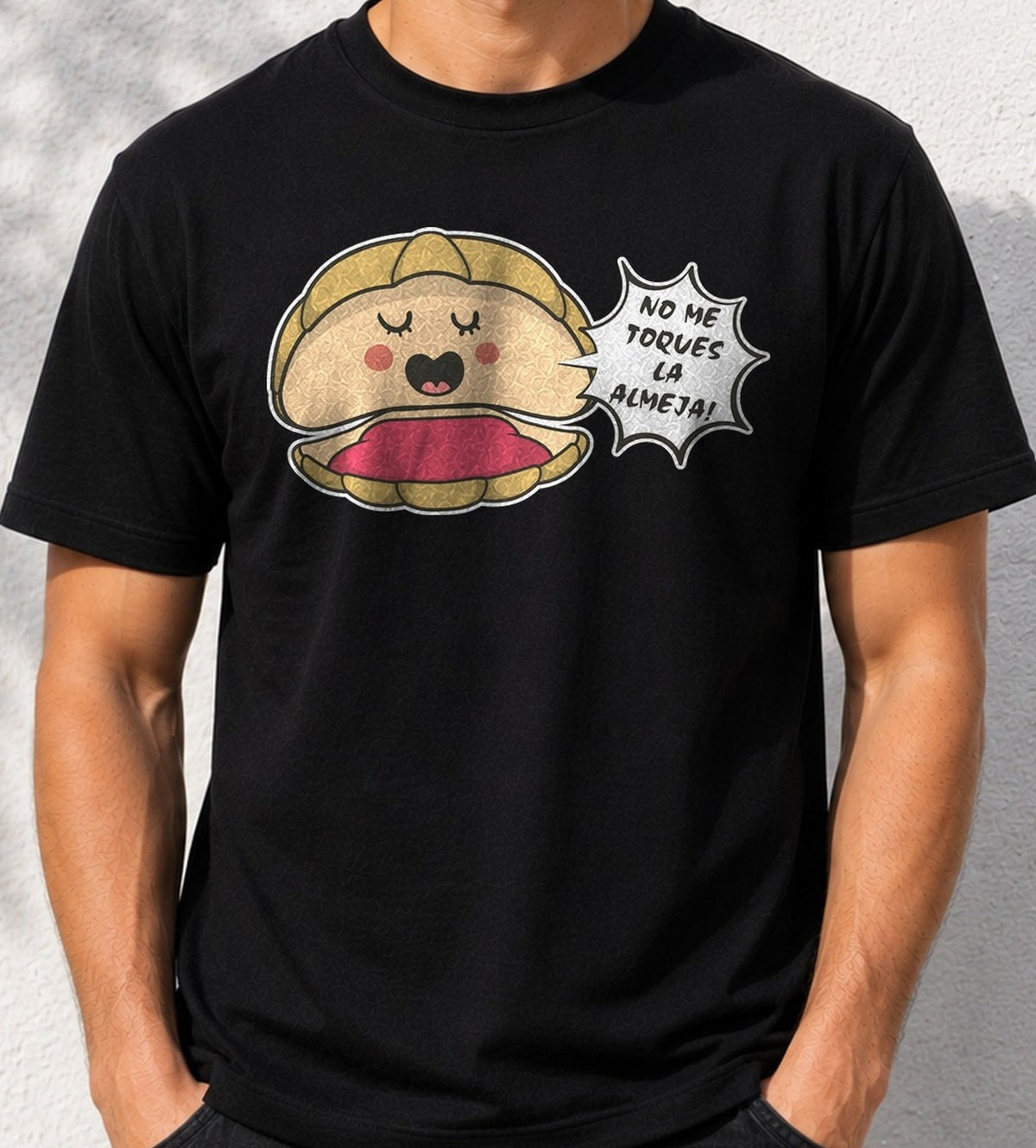 Camiseta No Me Toques La Almeja – Humor con Doble Sentido (negra)