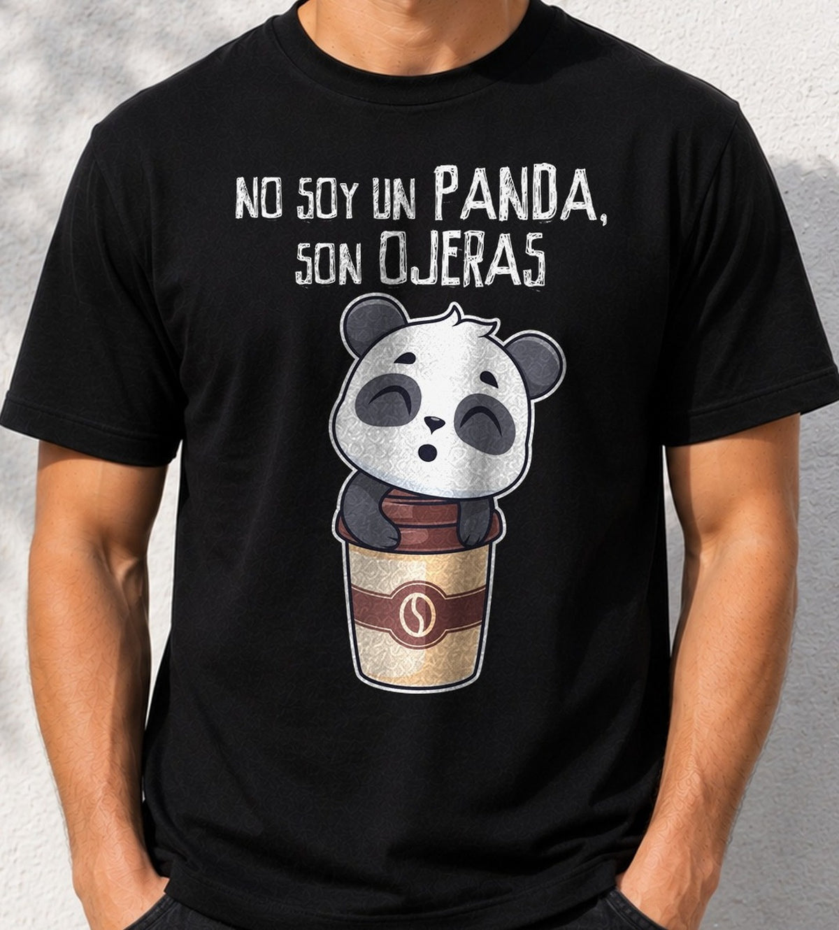 Camiseta No soy un panda, son ojeras (negra)