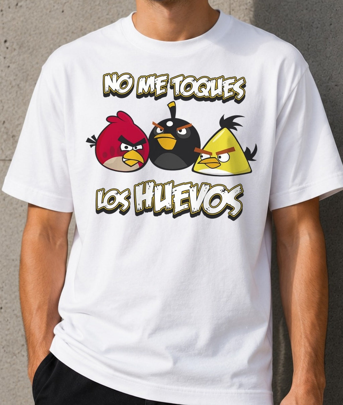 Camiseta No Toques Huevos – Angry Birds (blanca)
