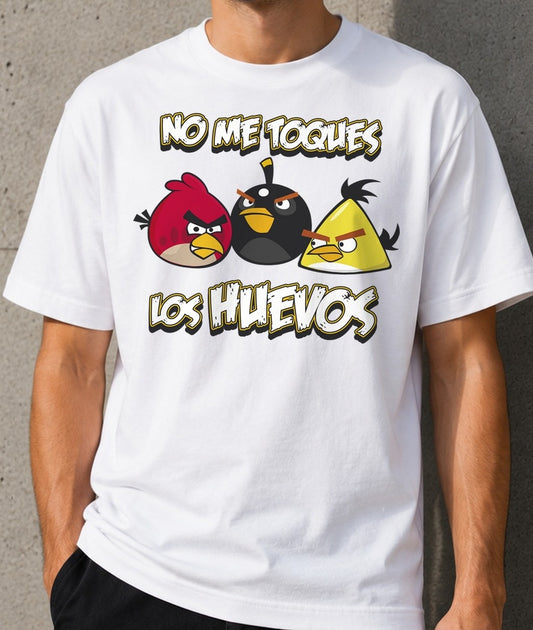 Camiseta No Toques Huevos – Angry Birds (blanca)