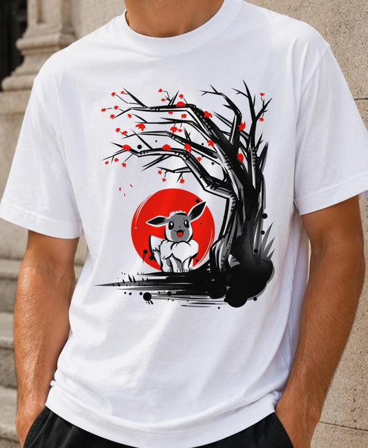 Camiseta Normal Type Under the Tree – Eevee de Pokémon (blanca)