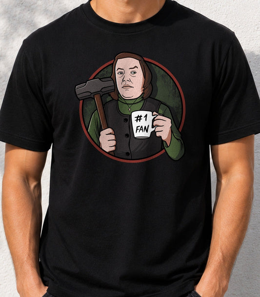 Camiseta Number One Fan – Terror Clásico de los 90 (negra)