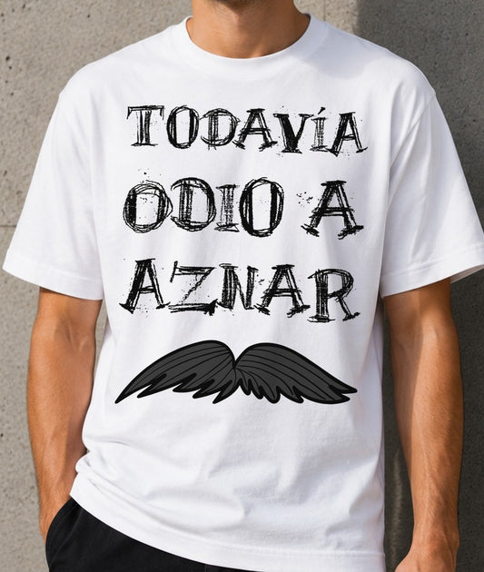 Camiseta Odio a Aznar – Humor Político (blanca)