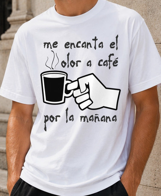 Camiseta Olor a Café – Regalo para adictos al café (blanca)