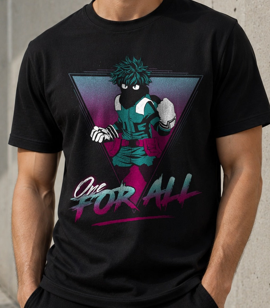 Camiseta One For All – My Hero Academia (negra)