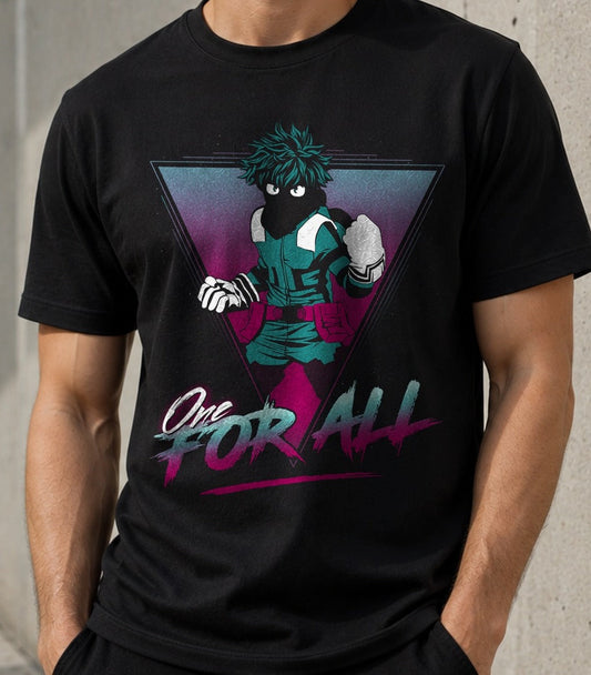 Camiseta One For All – My Hero Academia (negra)