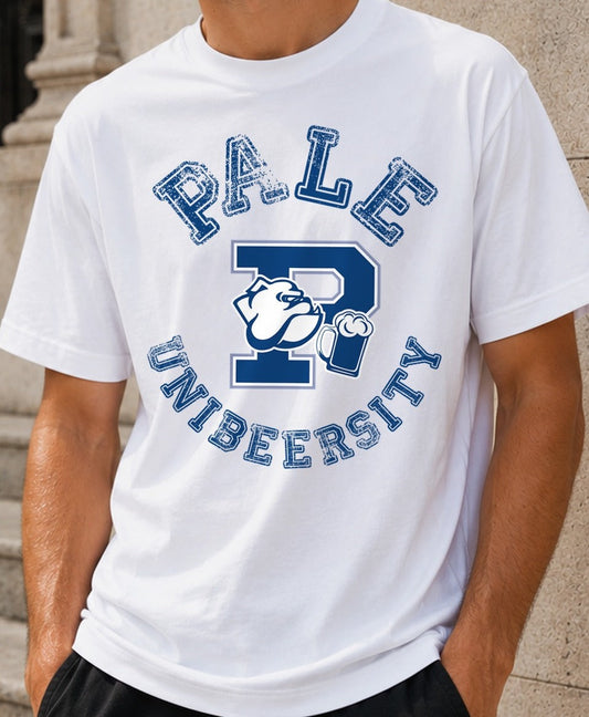 Camiseta Pale Unibeersity – Regalo para cerveceros (blanca)
