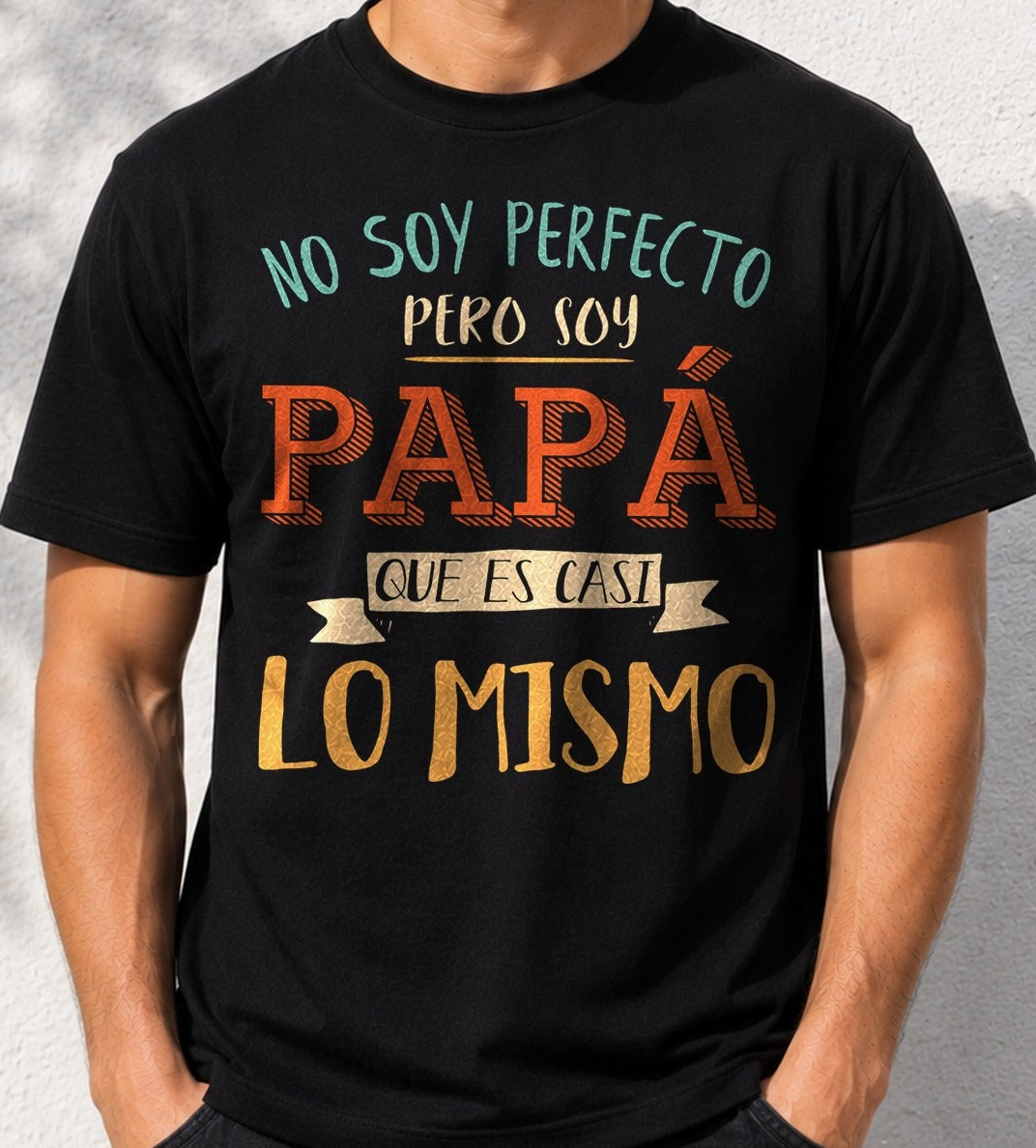 Camiseta Papá Perfecto – Regalo Día del Padre (negra)