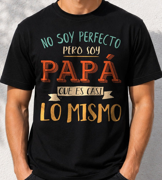 Camiseta Papá Perfecto – Regalo Día del Padre (negra)