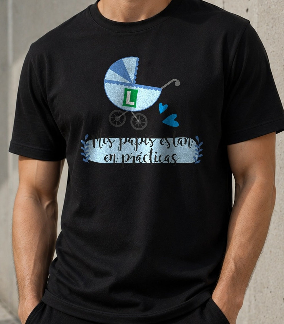 Camiseta Papis en Prácticas – Regalo para Recién Nacidos (negra)