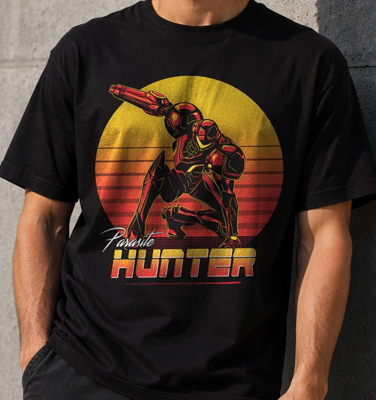 Camiseta Parasite Hunter – Samus de Metroid (negra)