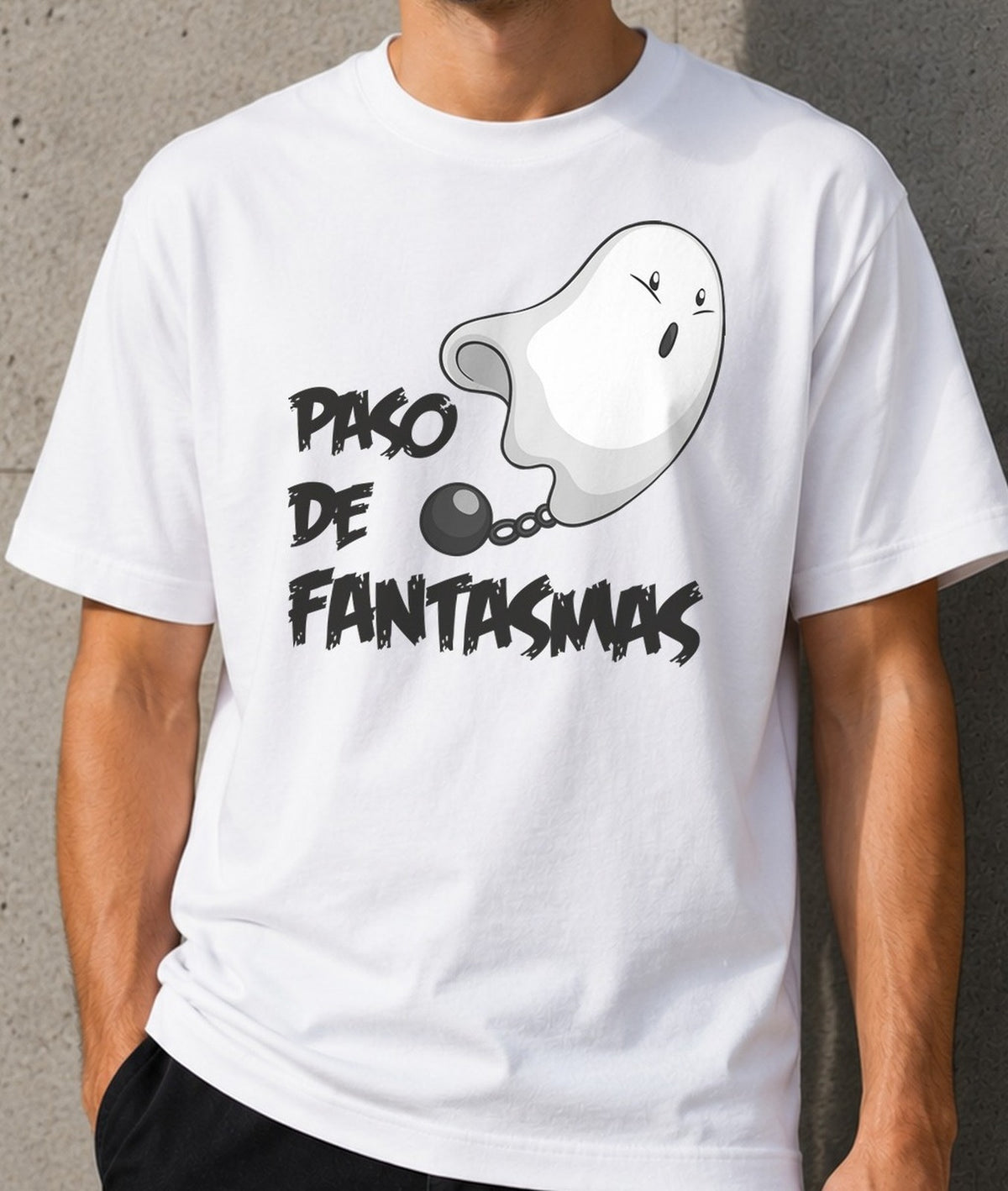Camiseta Paso de Fantasmas – Halloween (blanca)