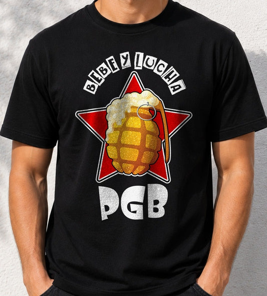 Camiseta PGB – Bebe y Lucha (negra)