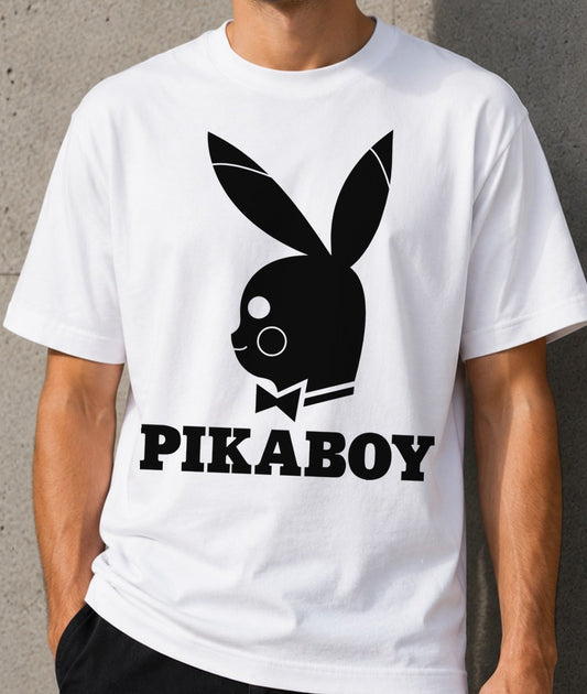 Camiseta Pikaboy – Parodia Pikachu (blanca)