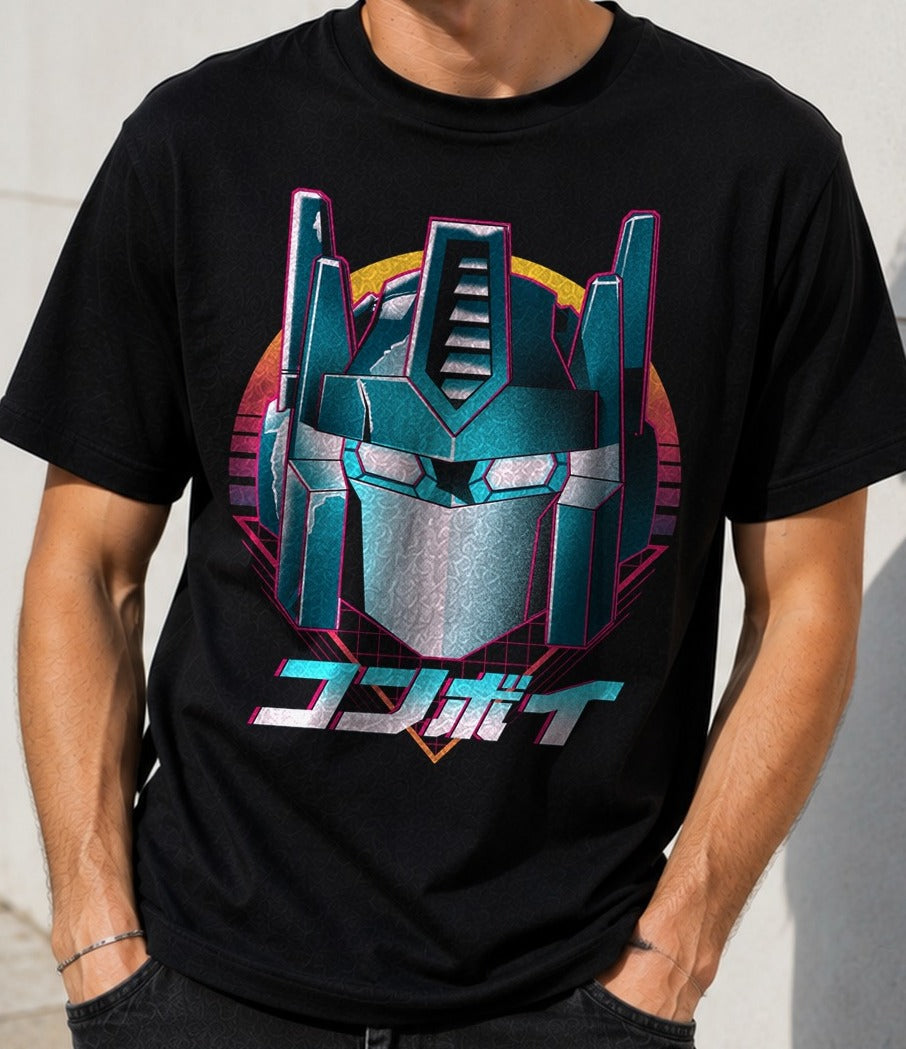Camiseta preRetro Convoy – Optimus Prime de Transformers (negra)