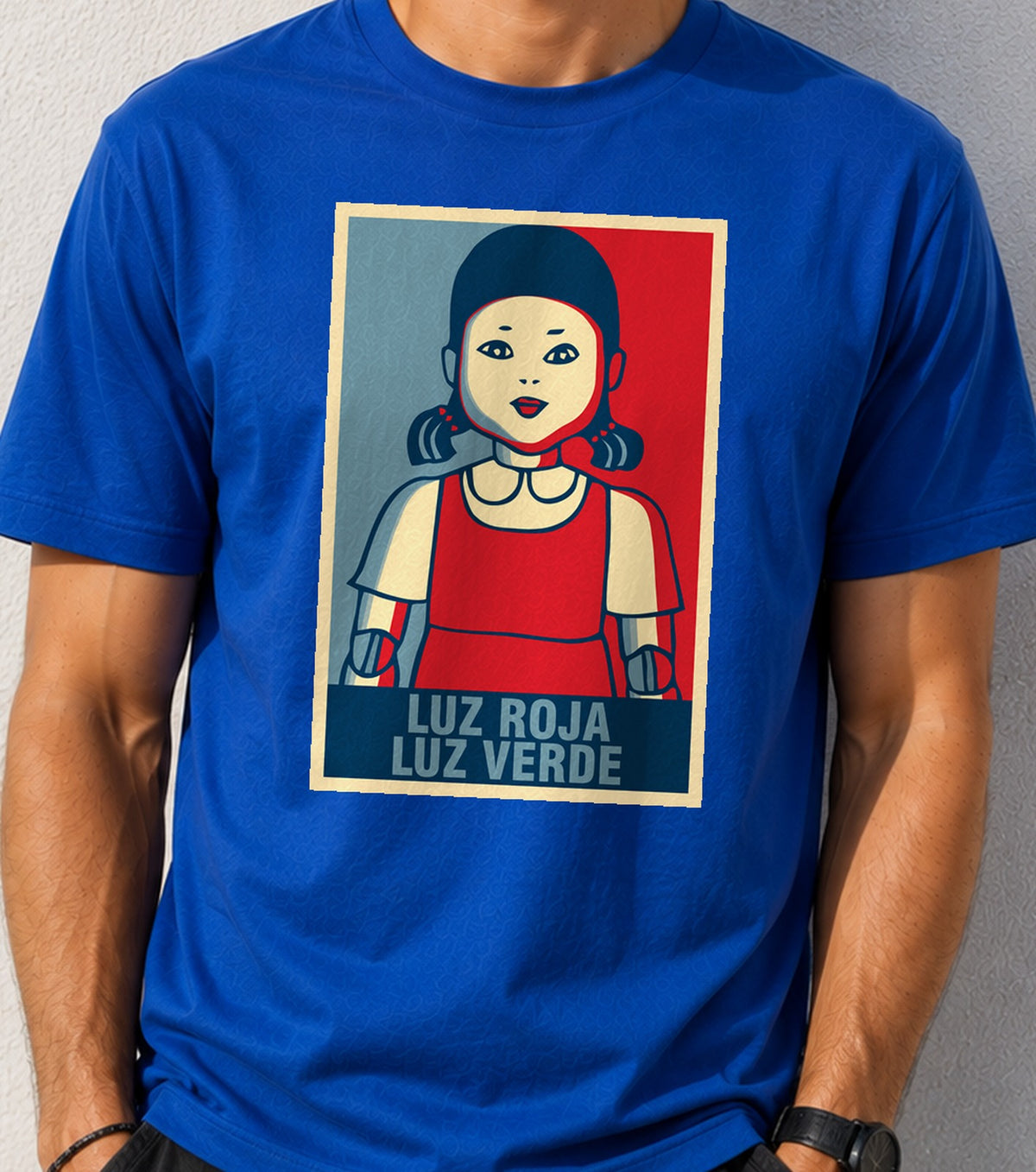 Camiseta Luz Roja Luz Verde – Squid Game (azul)