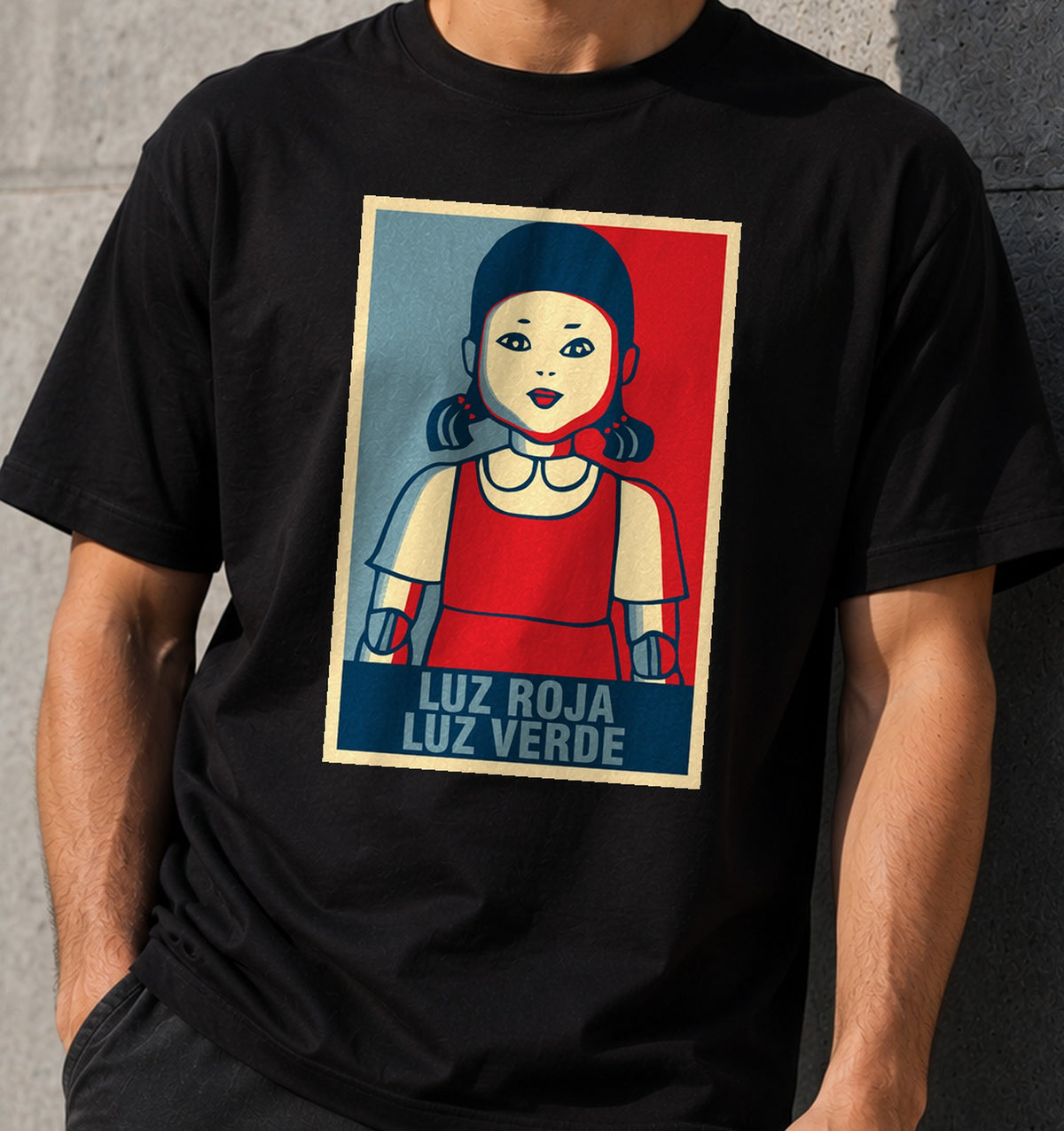 Camiseta Luz Roja Luz Verde – Squid Game (negra)