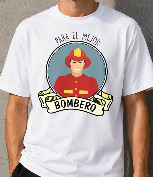 Camiseta Mejor Bombero – Regalo para bomberos (blanca)