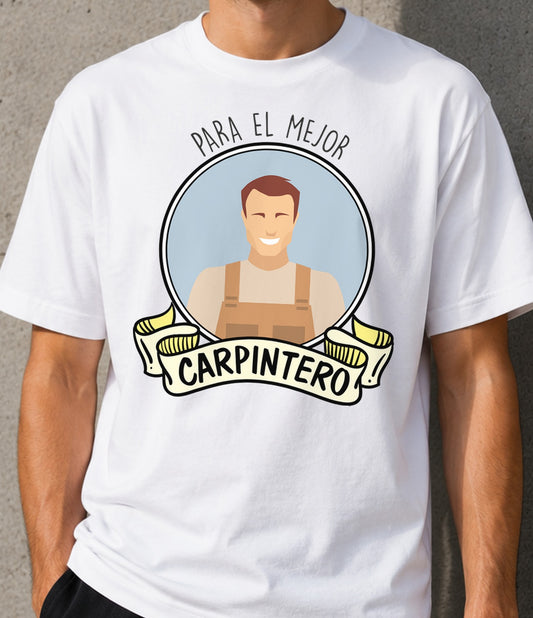 Camiseta Mejor Carpintero – Regalo para carpinteros (blanca)
