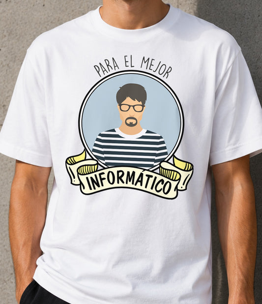 Camiseta Mejor Informático – Regalo para informáticos (blanca)