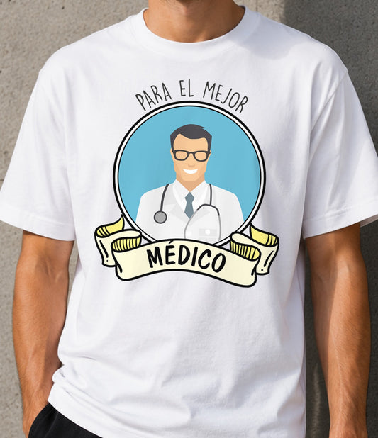 Camiseta Mejor Médico – Regalo para médicos (blanca)