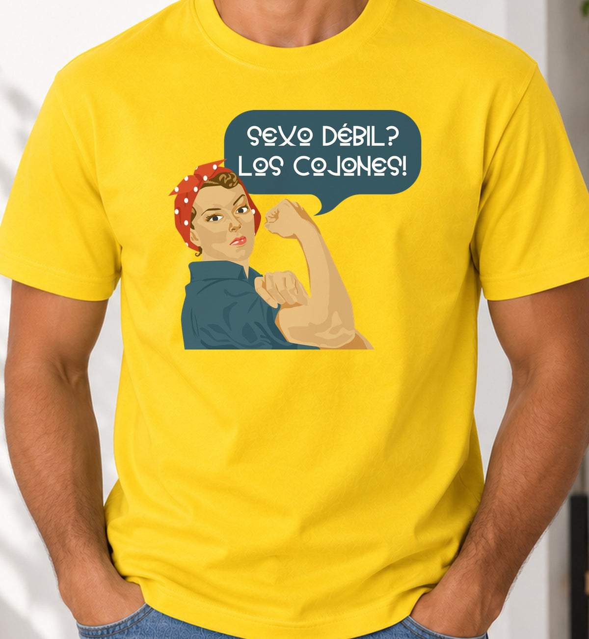 Camiseta Sexo Débil – Regalo para Mujeres con Carácter (amarilla)