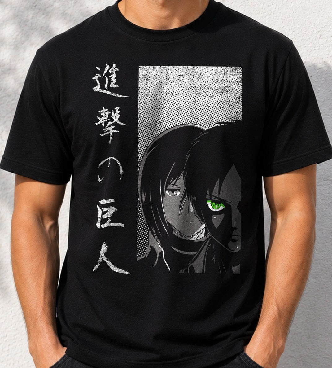 Camiseta Protect the Wall – Attack on Titan (negra)