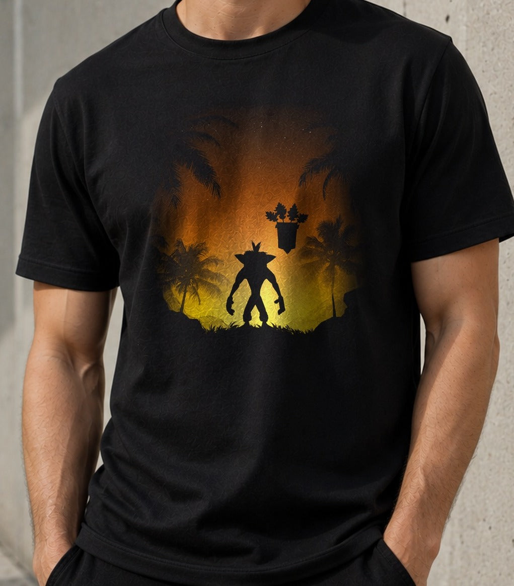 Camiseta Protector of the Island – Crash Bandicoot (negra)