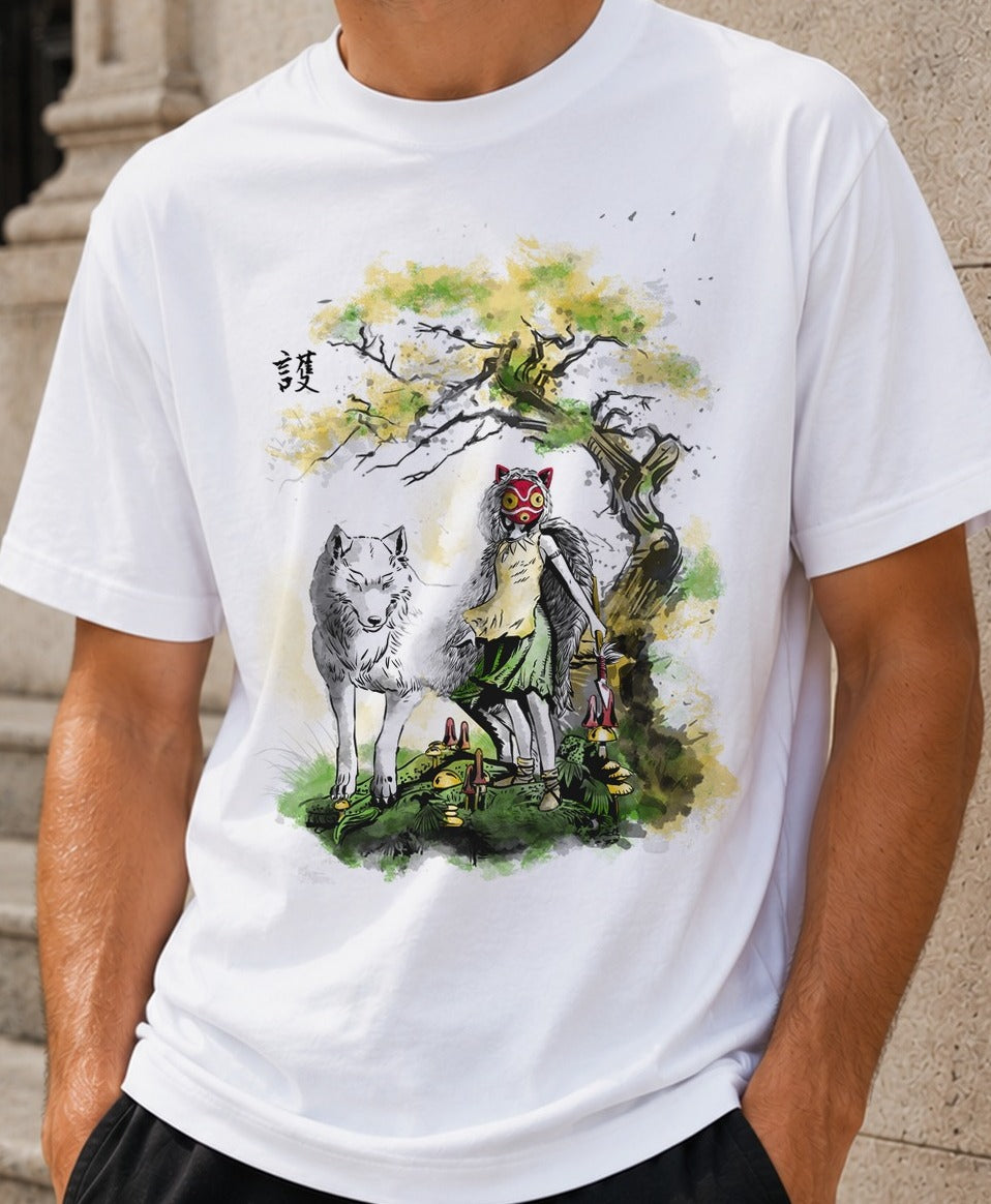 Camiseta Protector Under The Tree – Princesa Mononoke (blanca)