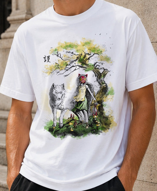 Camiseta Protector Under The Tree – Princesa Mononoke (blanca)