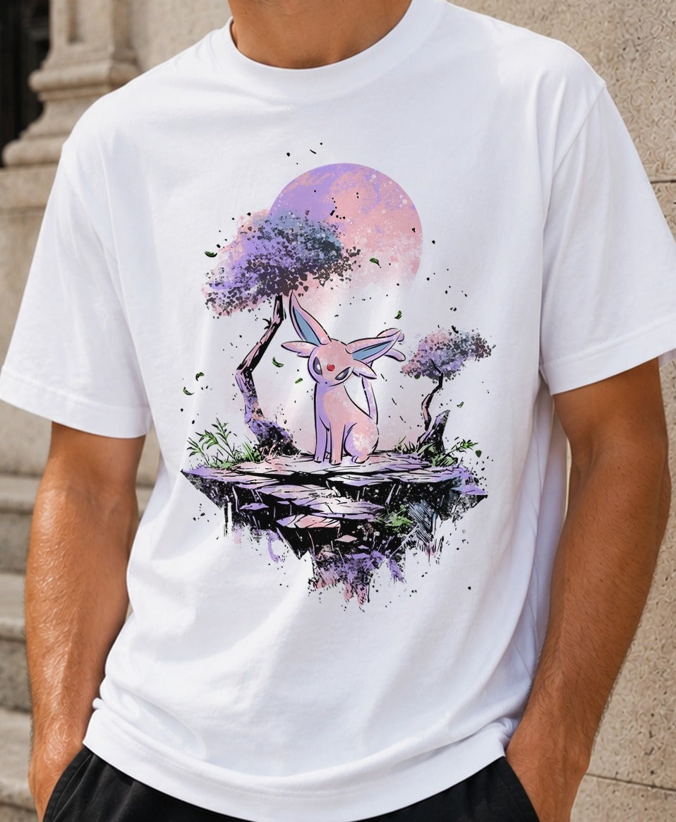 Camiseta Psychic-type under a tree – Espeon de Pokémon (blanca)