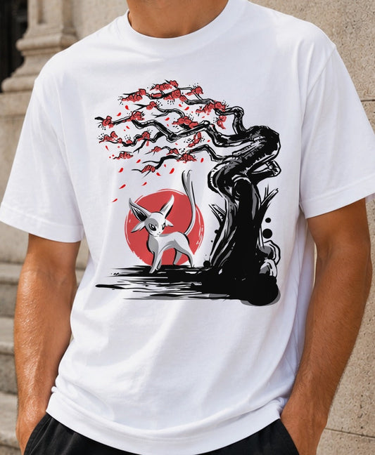 Camiseta Psychic Type Under the Tree – Espeon de Pokémon (blanca)