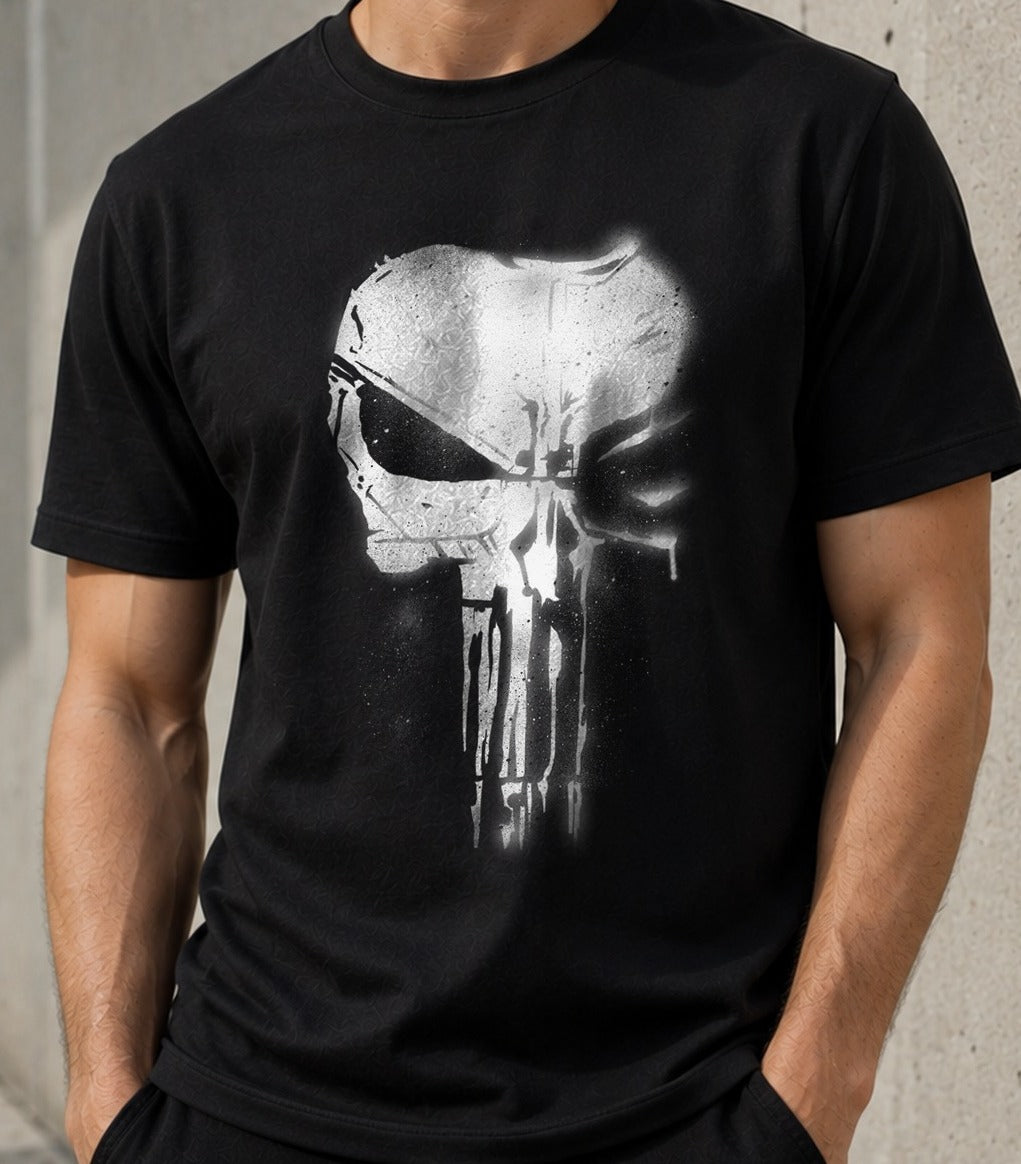 Camiseta Punishment – Punisher de Marvel (negra)