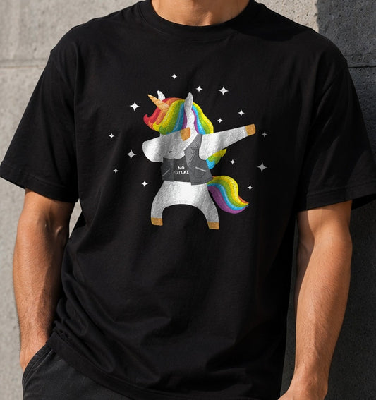 Camiseta Punkicornio – Regalo Humor Friki (negra)