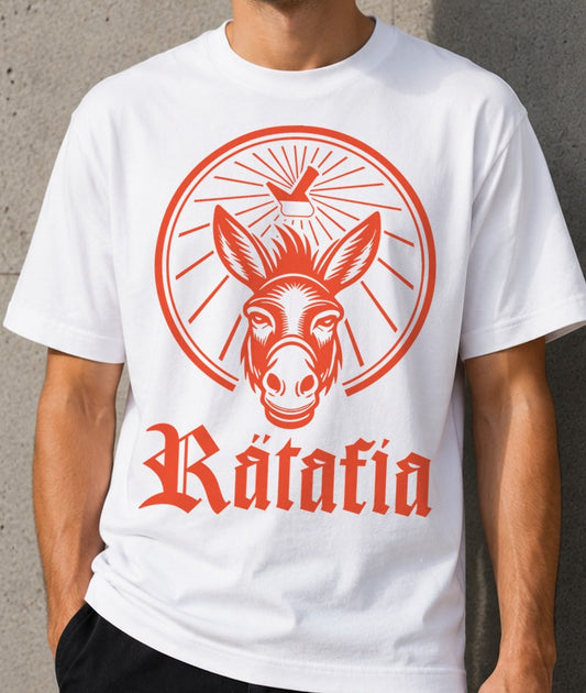 Camiseta Ratafia – Regalo para amantes del licor catalán (blanca)