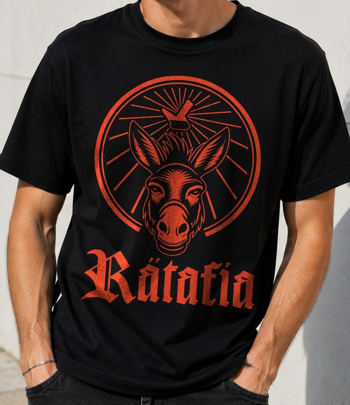 Camiseta Ratafia – Regalo para amantes del licor catalán (negra)